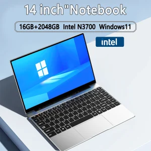14.1"Ultra Slim Laptop Intel N3700 16GB RAM 2TB SSD Notebook Gamer 1920*1080 Display Office Study Computer PC Windows 11 Pro