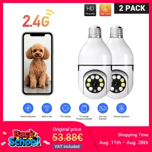 2PC Ease Life APP-Light Bulb Security Cameras