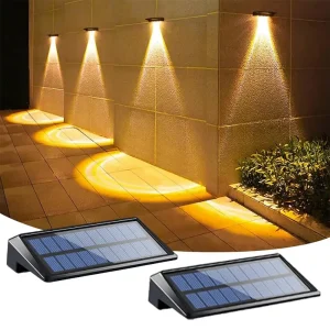 2 Pack Solar Wall Lights 4 LED Outdoor